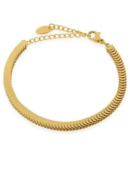 Troli Elegante bracciale in acciaio placcato oro da donna