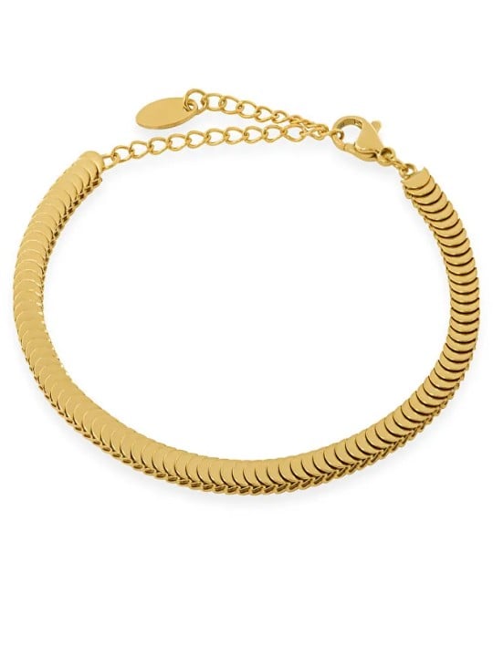 Troli Elegante bracciale in acciaio placcato oro da donna