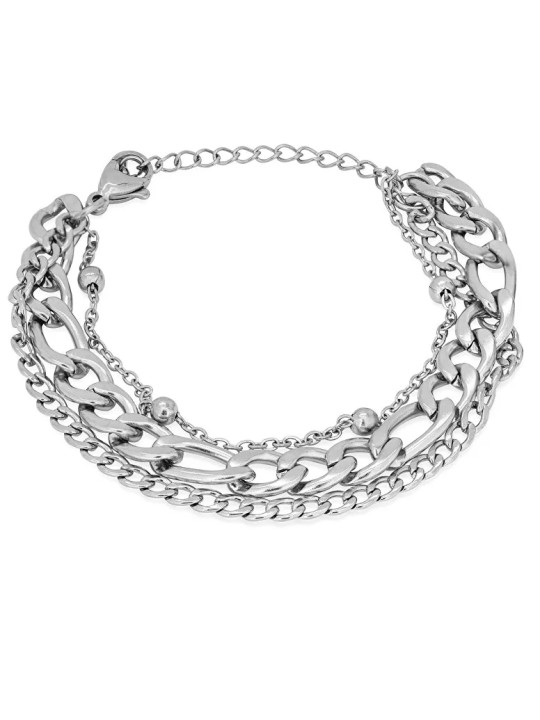 Troli Bracciale di lusso in acciaio triplo donna