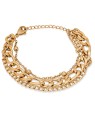 Troli Bracciale triplo di lusso in acciaio placcato oro donna