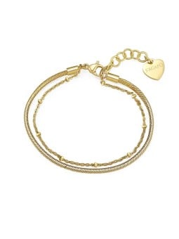 S'Agapõ Bracciale doppio placcato oro Chunky SHK24 donna