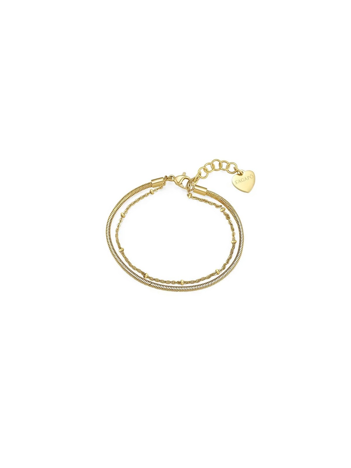 S'Agapõ Bracciale doppio placcato oro Chunky SHK24 donna
