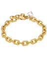 Troli Elegante bracciale placcato oro con perla da donna