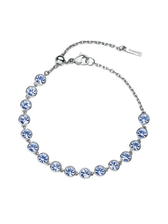 Brosway Bracciale in acciaio abbagliante con cristalli Symphonia blu BYM152 donna