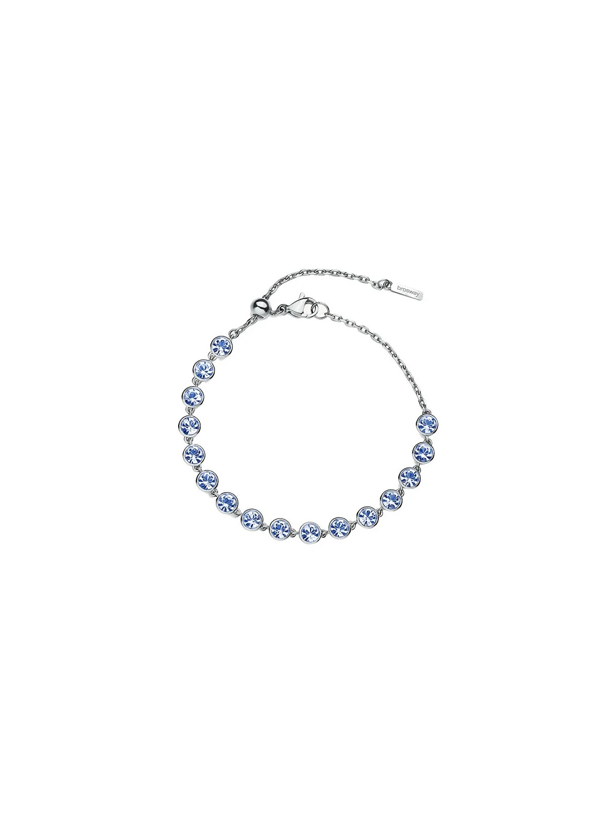 Brosway Bracciale in acciaio abbagliante con cristalli Symphonia blu BYM152 donna