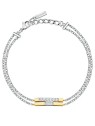 Trussardi Doppio anello bicolore con logo in zirconi T-Logo TJAXC27 donna