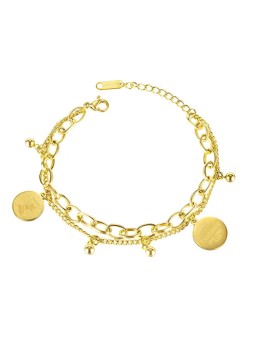 Troli Bracciale doppio placcato oro con pendenti VGS1134G donna