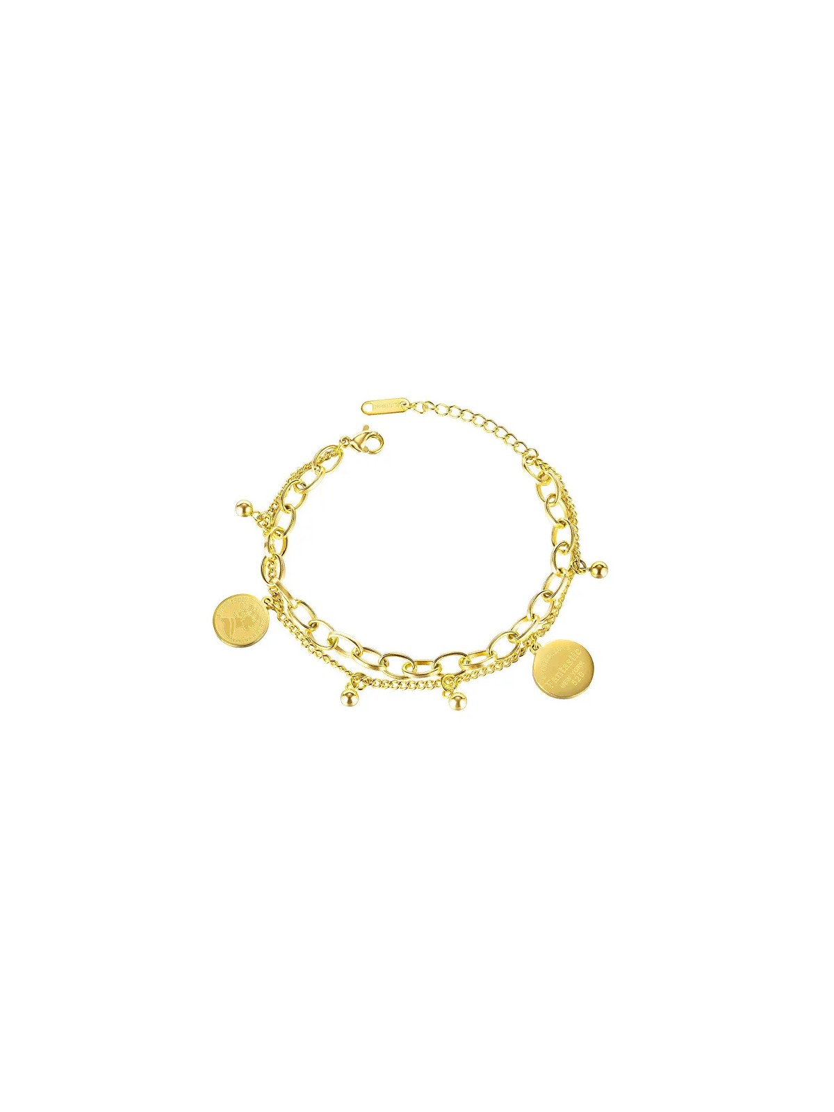 Troli Bracciale doppio placcato oro con pendenti VGS1134G donna