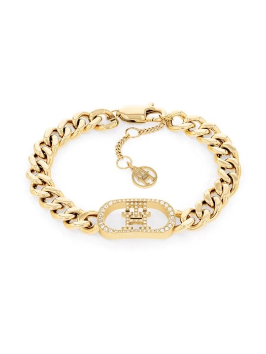 Tommy Hilfiger Bracciale monogramma placcato oro di lusso 2780895 donna