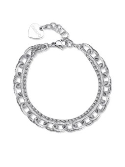 S'Agapõ Bracciale moderno in acciaio doppio spessore SHK65 donna