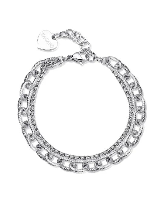 S'Agapõ Bracciale moderno in acciaio doppio spessore SHK65 donna