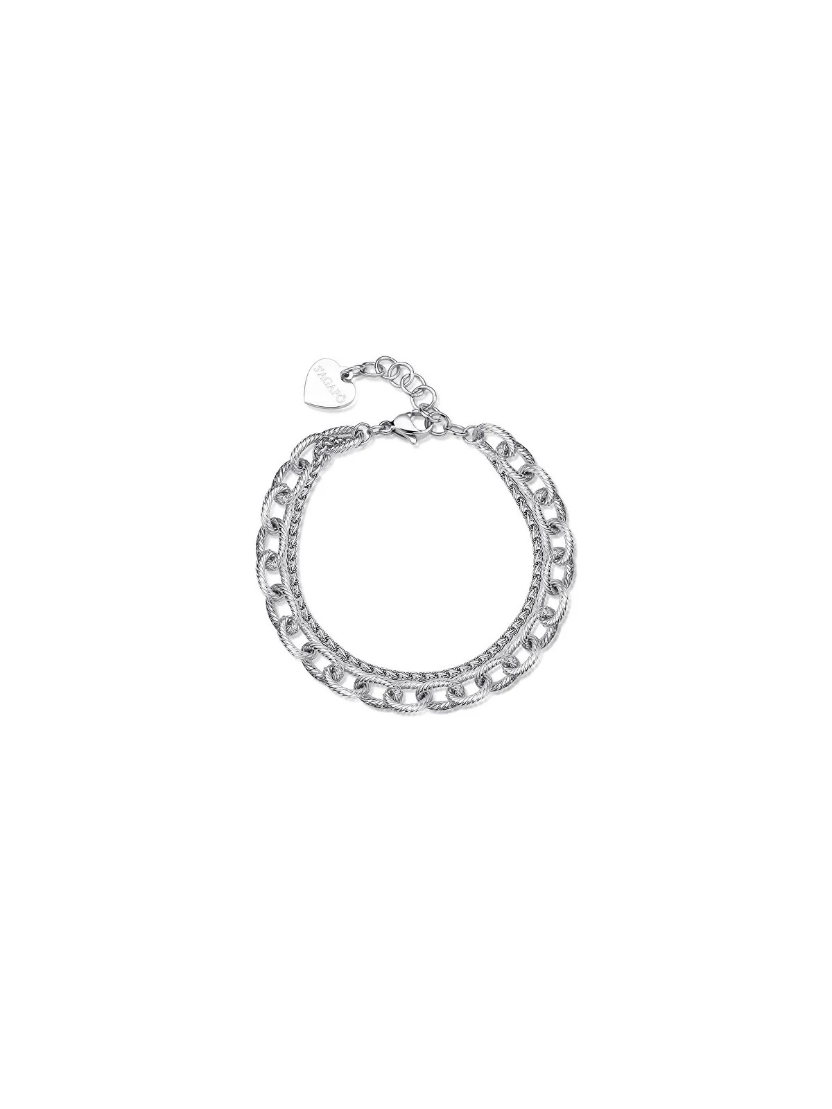 S'Agapõ Bracciale moderno in acciaio doppio spessore SHK65 donna