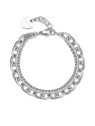 S'Agapõ Bracciale moderno in acciaio doppio spessore SHK65 donna
