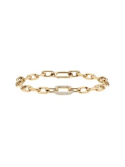 Daniel Wellington Bracciale di lusso placcato oro con cristalli Crystal Link DW00400572 - Lunghezza: 17.5 cm donna