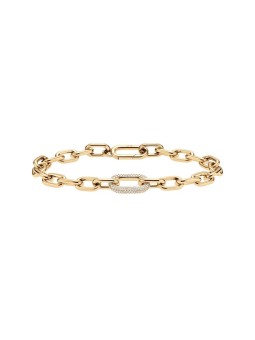 Daniel Wellington Bracciale di lusso placcato oro con cristalli Crystal Link DW00400572 - Lunghezza: 18.5 cm donna