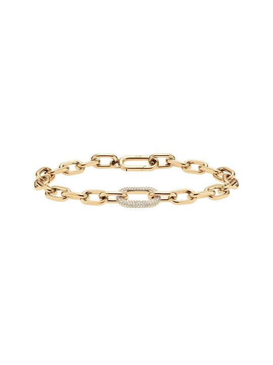 Daniel Wellington Bracciale di lusso placcato oro con cristalli Crystal Link DW00400572 - Lunghezza: 15.5 cm donna