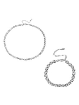 Troli Elegante set di gioielli in acciaio da donna (collana, bracciale) donna