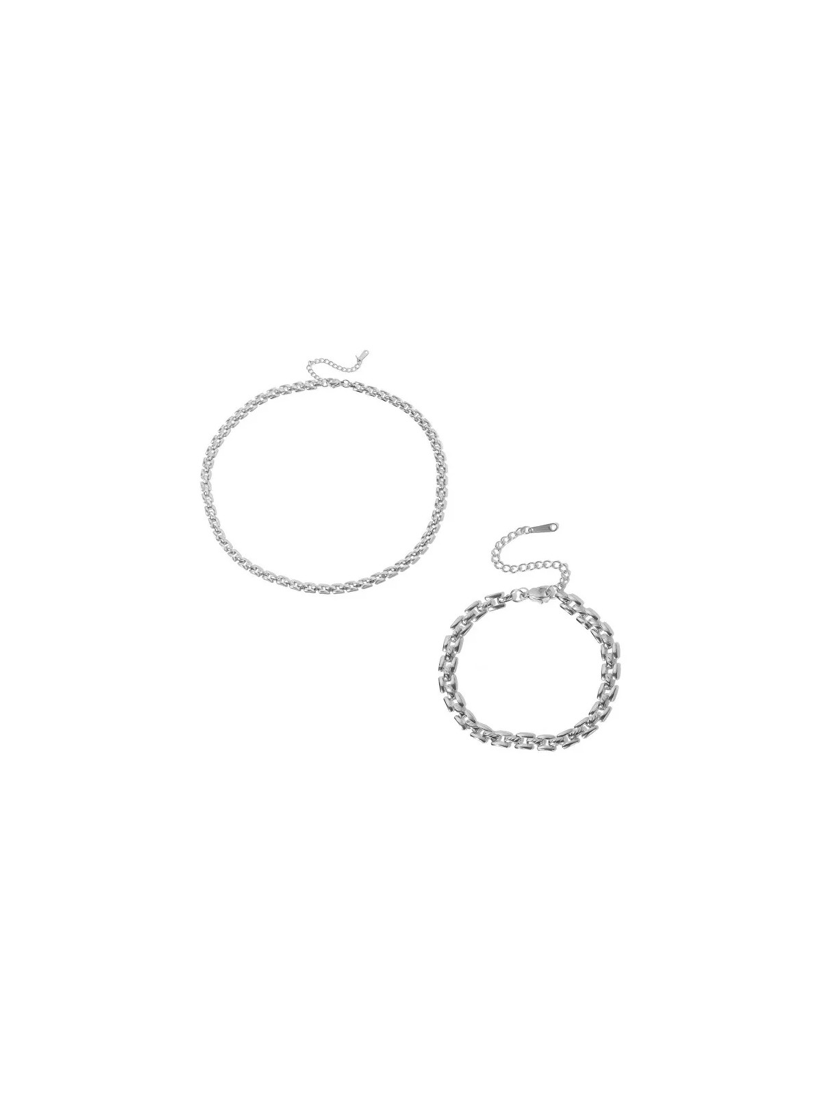 Troli Elegante set di gioielli in acciaio da donna (collana, bracciale) donna