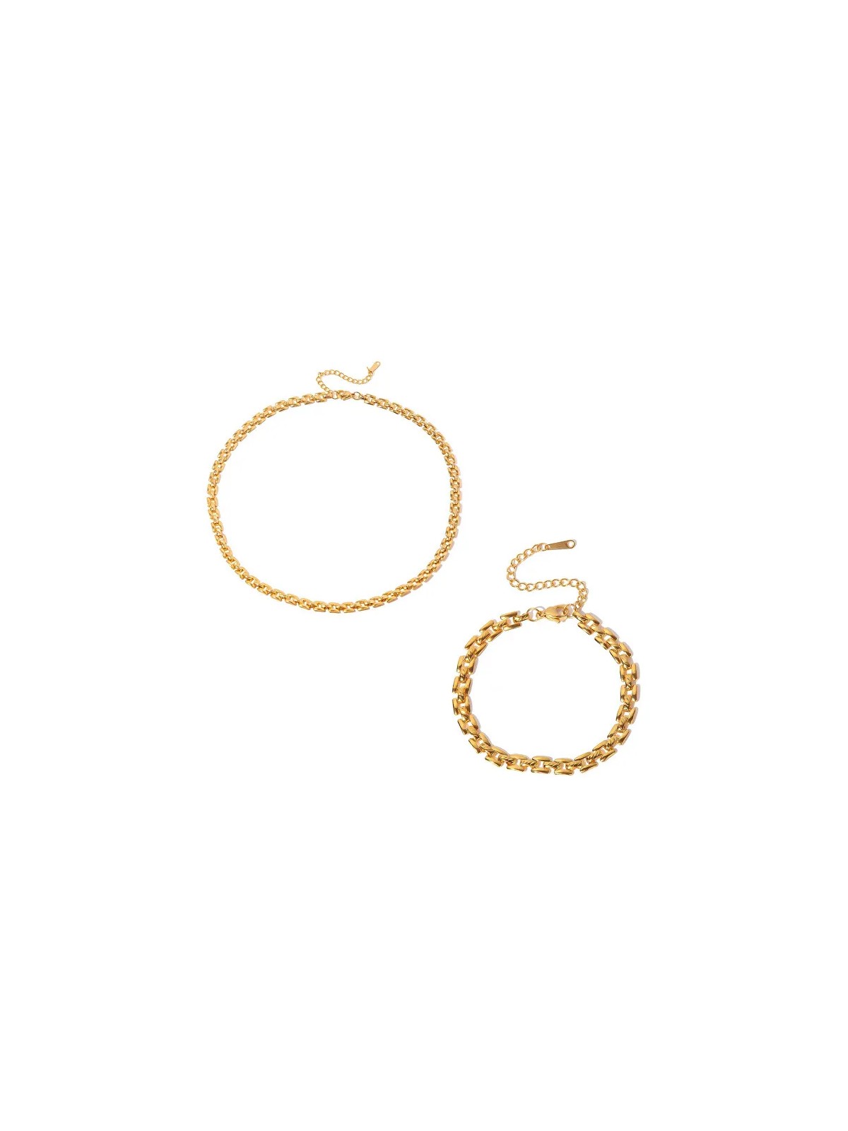 Troli Elegante set di gioielli da donna placcati in oro (collana, bracciale) da donna