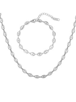 Troli Set senza tempo di gioielli in acciaio da donna (collana, bracciale) donna