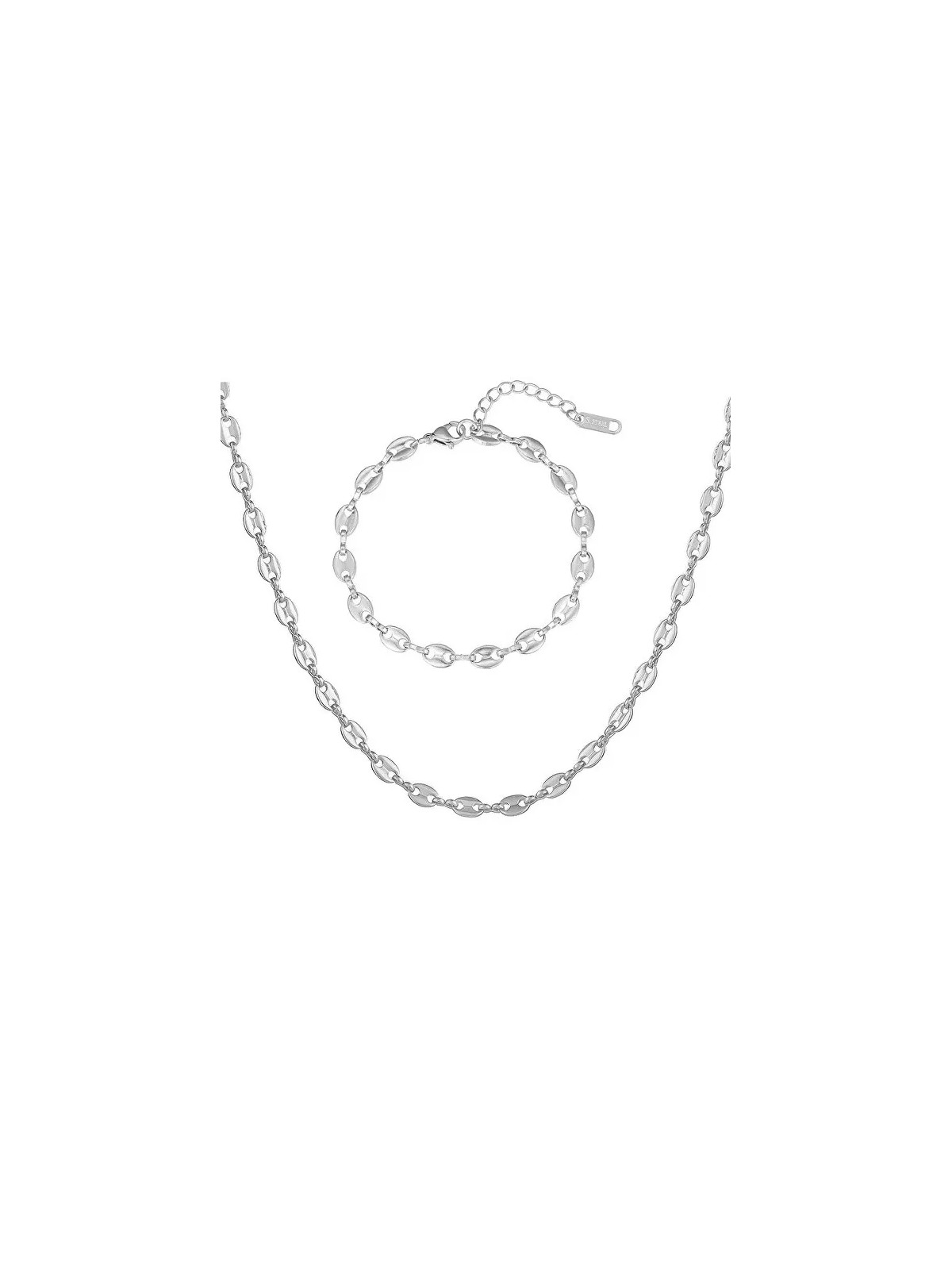 Troli Set senza tempo di gioielli in acciaio da donna (collana, bracciale) donna