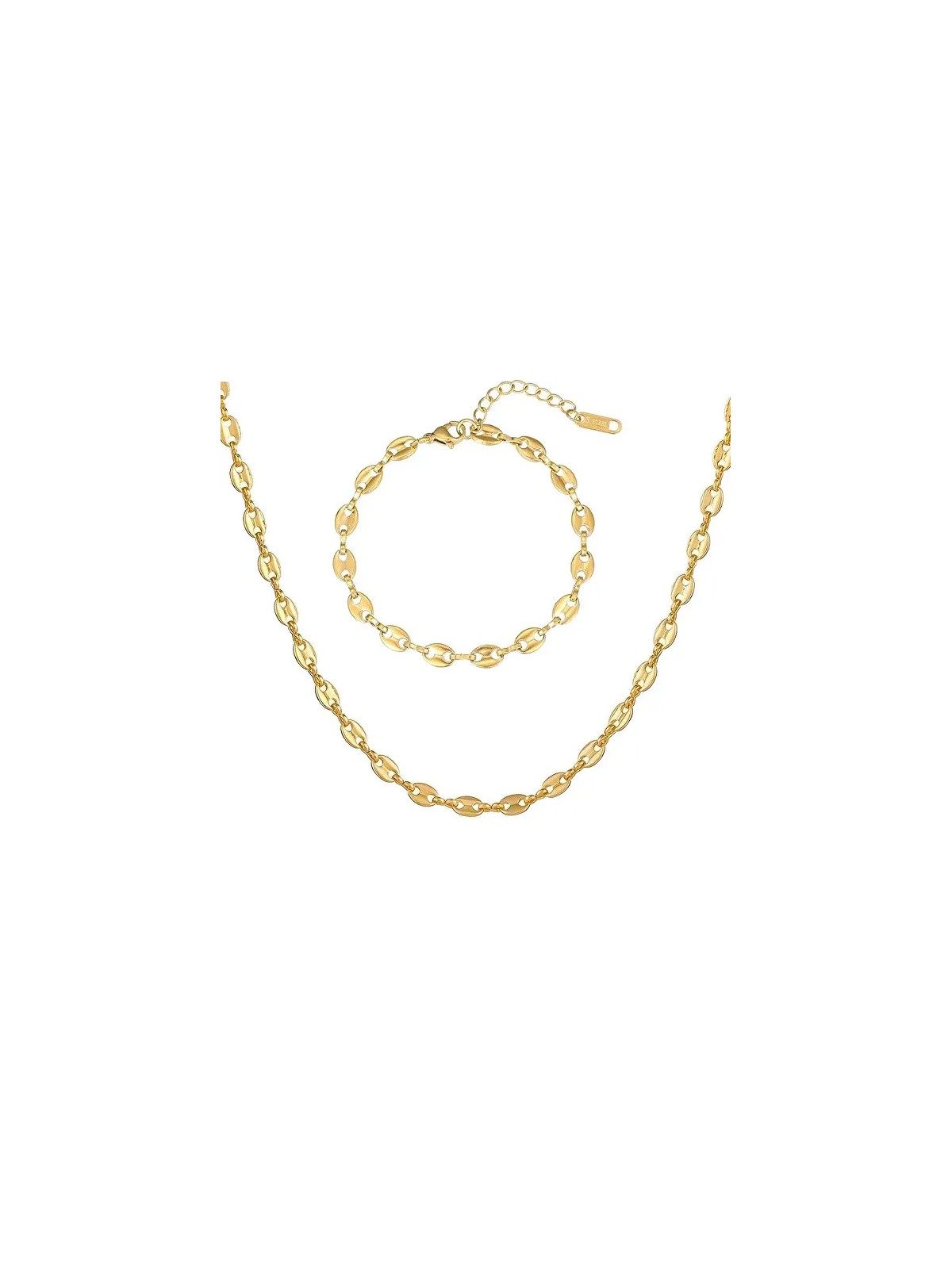 Troli Set senza tempo di gioielli da donna placcati in oro (collana, bracciale) da donna