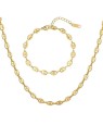 Troli Set senza tempo di gioielli da donna placcati in oro (collana, bracciale) da donna