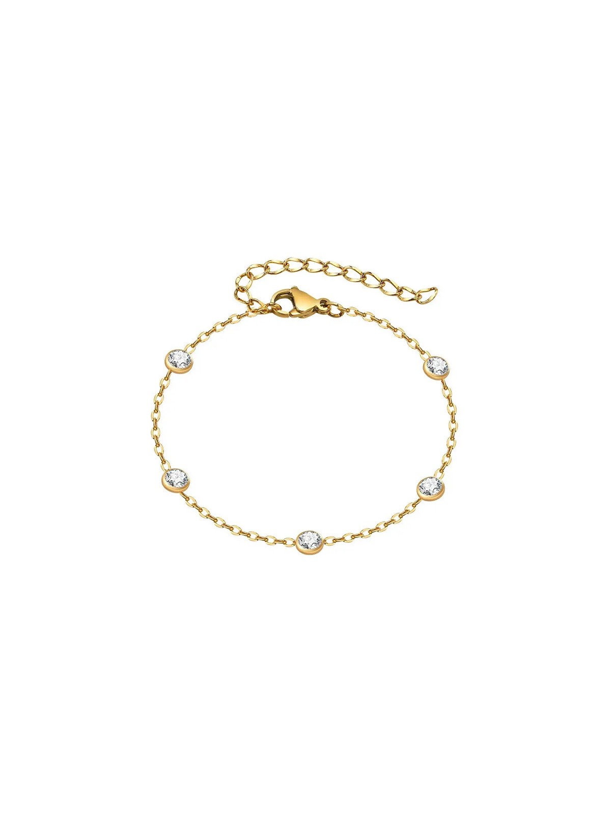 Troli Affascinante bracciale placcato oro con zirconi donna