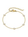 Troli Affascinante bracciale placcato oro con zirconi donna