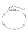 Troli Affascinante bracciale in acciaio con zirconi da donna