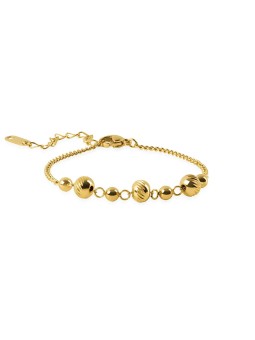 Troli Elegante bracciale placcato oro con perle tagliate da donna