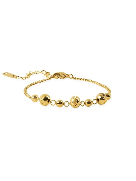 Troli Elegante bracciale placcato oro con perle tagliate da donna