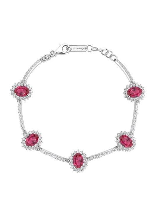 Brosway Bracciale di lusso in argento con zirconi Fancy Passion Ruby FPR40 donna