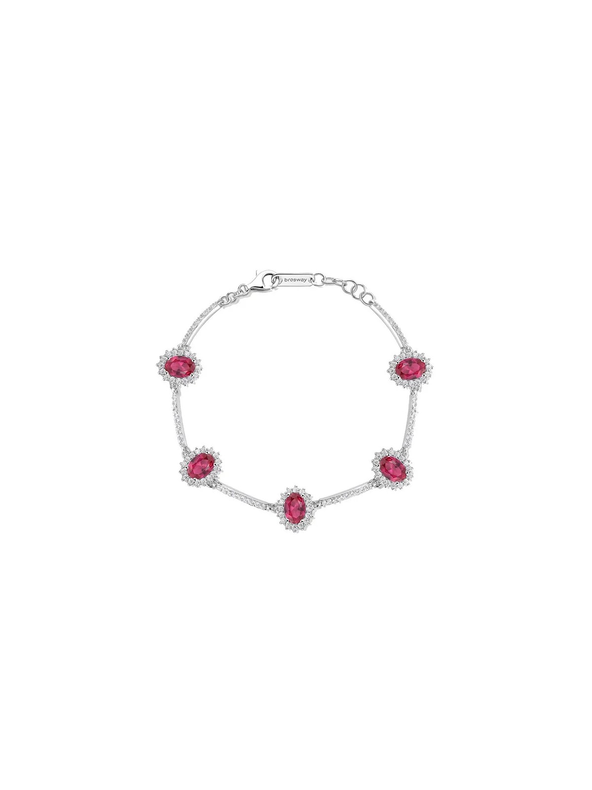 Brosway Bracciale di lusso in argento con zirconi Fancy Passion Ruby FPR40 donna