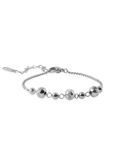 Troli Elegante bracciale in acciaio con sfere lucide da donna