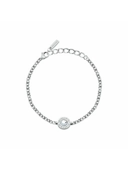 Trussardi Bracciale placcato oro con cristallo e logo a T, elegante, TJAXC116 donna