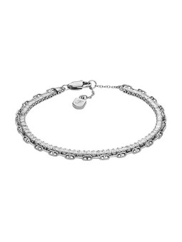 Bracciale Fossil Heritage D-Link JA7273040 in acciaio doppio donna
