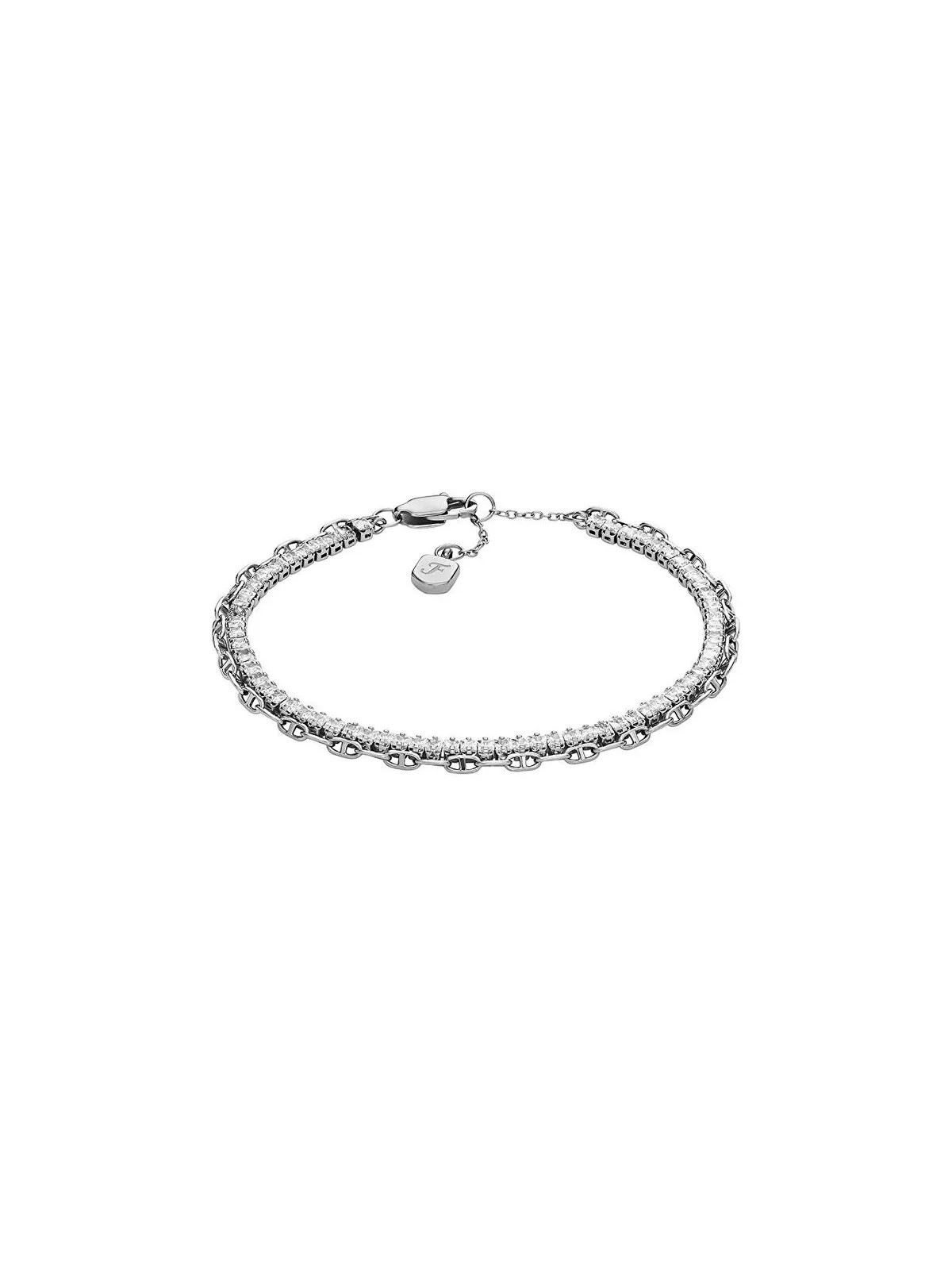 Bracciale Fossil Heritage D-Link JA7273040 in acciaio doppio donna