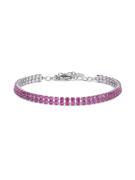 Brosway Bracciale tennis a doppio giro con zirconi fucsia Desideri BEI098 donna