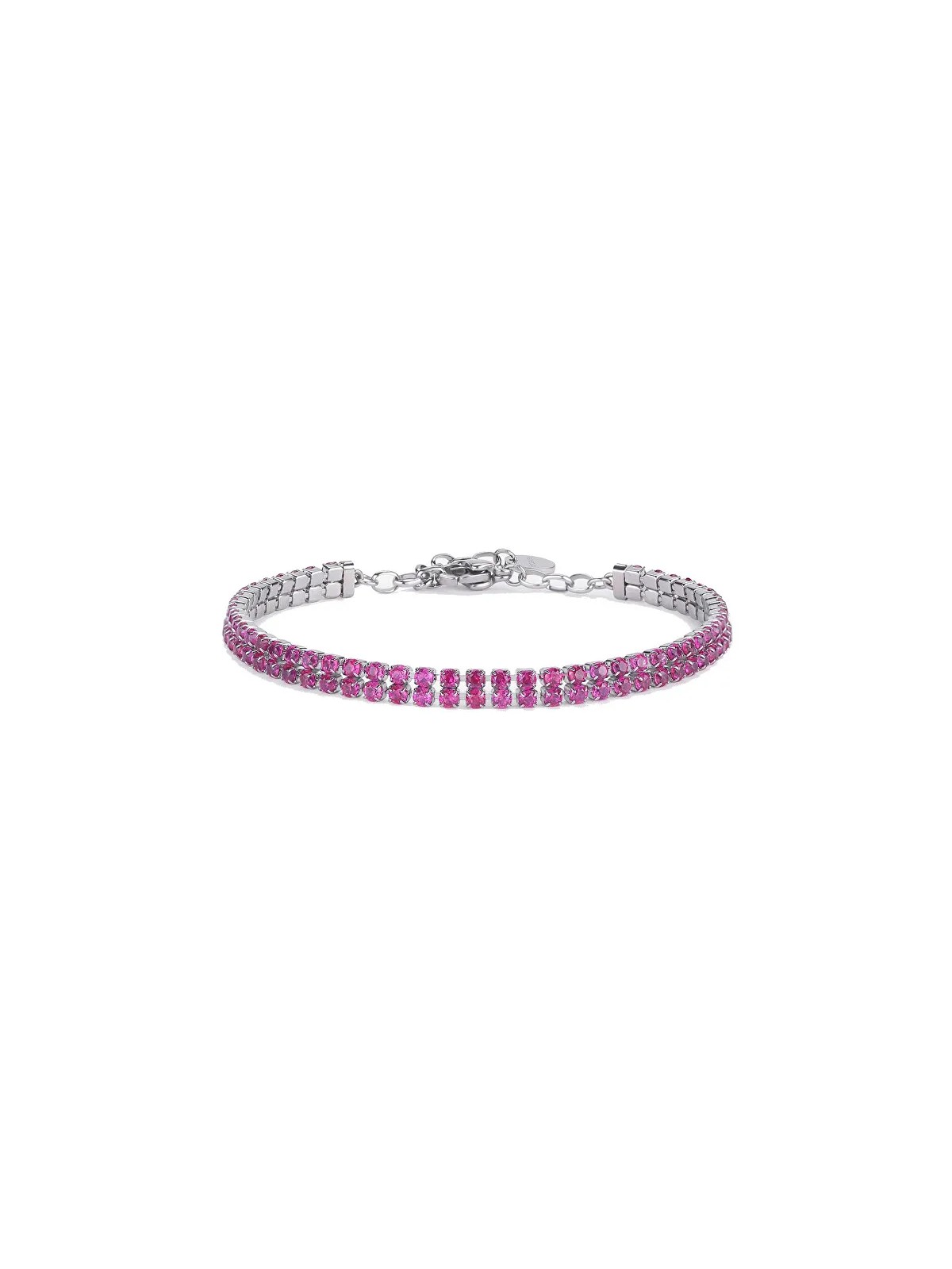 Brosway Bracciale tennis a doppio giro con zirconi fucsia Desideri BEI098 donna