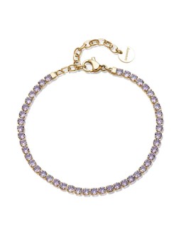 Brosway Bracciale tennis placcato oro con zirconi viola Desideri BEI104 donna