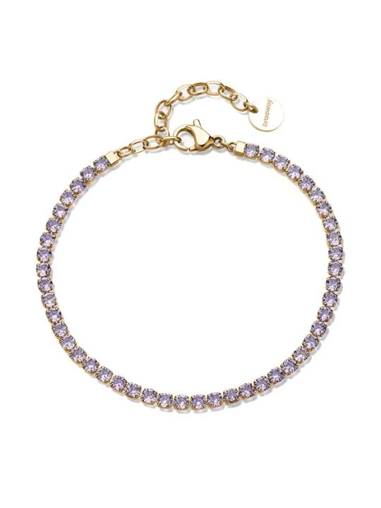 Brosway Bracciale tennis placcato oro con zirconi viola Desideri BEI104 donna