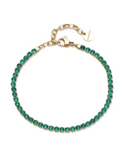 Brosway Bracciale tennis placcato oro con zirconi verdi Desideri BEI102 donna