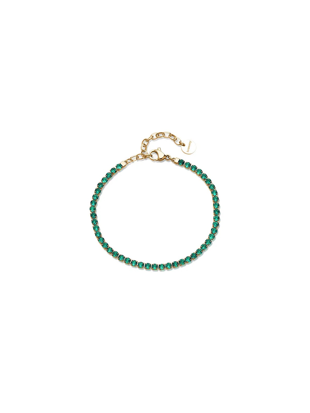 Brosway Bracciale tennis placcato oro con zirconi verdi Desideri BEI102 donna