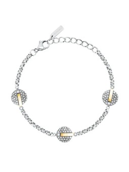 Trussardi Bracciale in acciaio bicolore scintillante T-Round TJAYF10 donna
