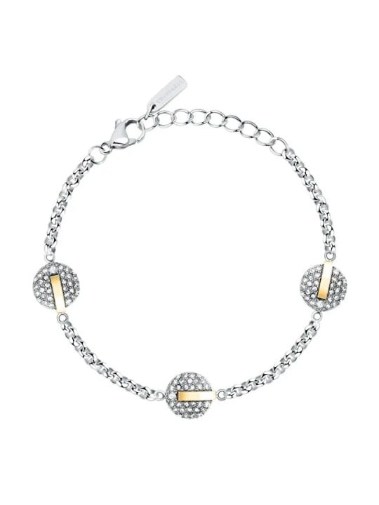 Trussardi Bracciale in acciaio bicolore scintillante T-Round TJAYF10 donna