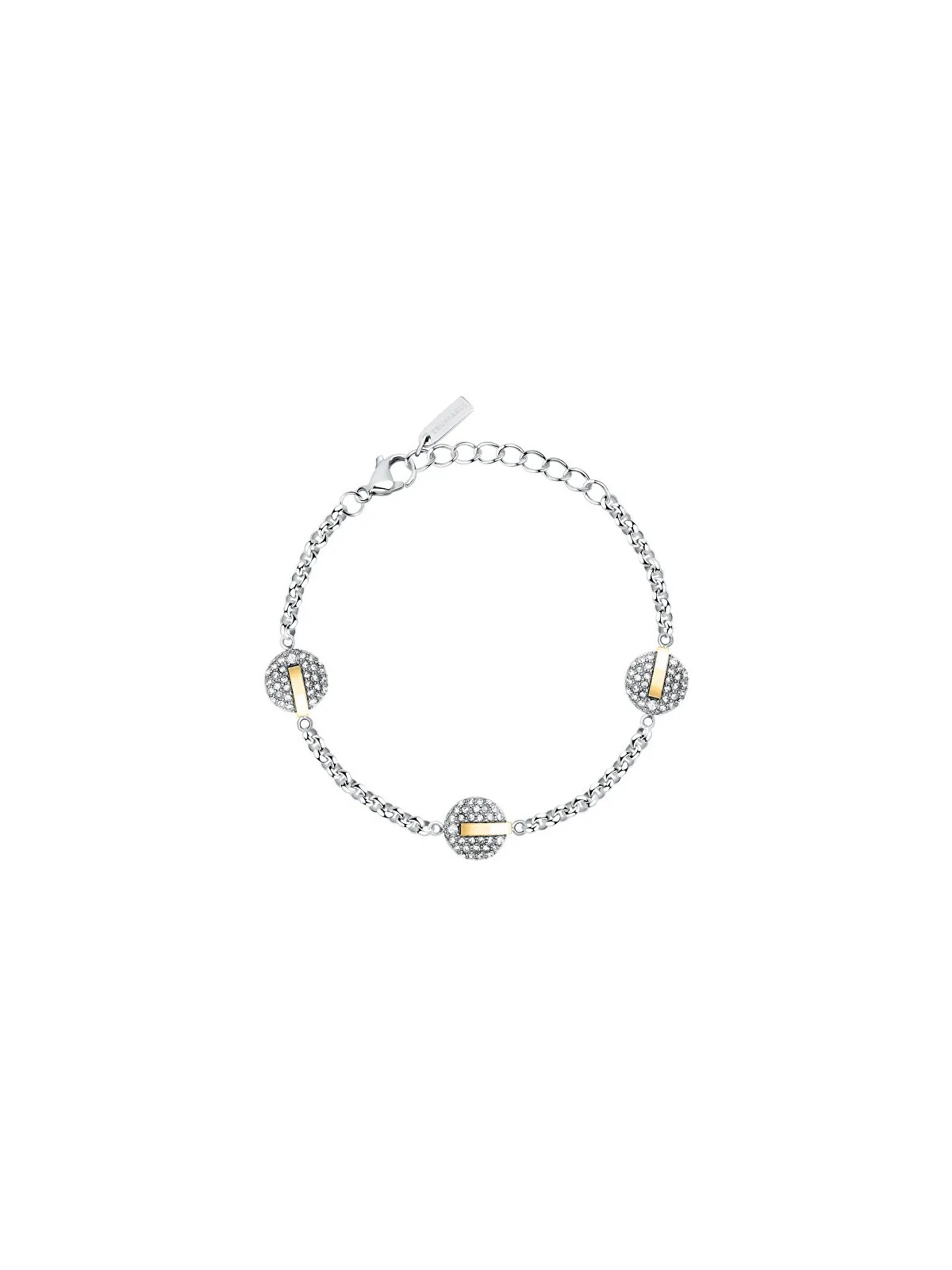 Trussardi Bracciale in acciaio bicolore scintillante T-Round TJAYF10 donna