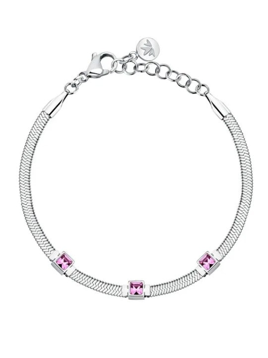 Morellato Bracciale in acciaio con cristalli fucsia Hadek Gioia SAVY33 donna