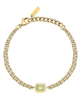 Trussardi Bracciale doppio placcato oro con zirconi verdi T-Design TJAXA24 donna