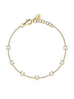 Morellato Bracciale placcato oro con zirconi cubici trasparenti Tesori SAIW311 donna